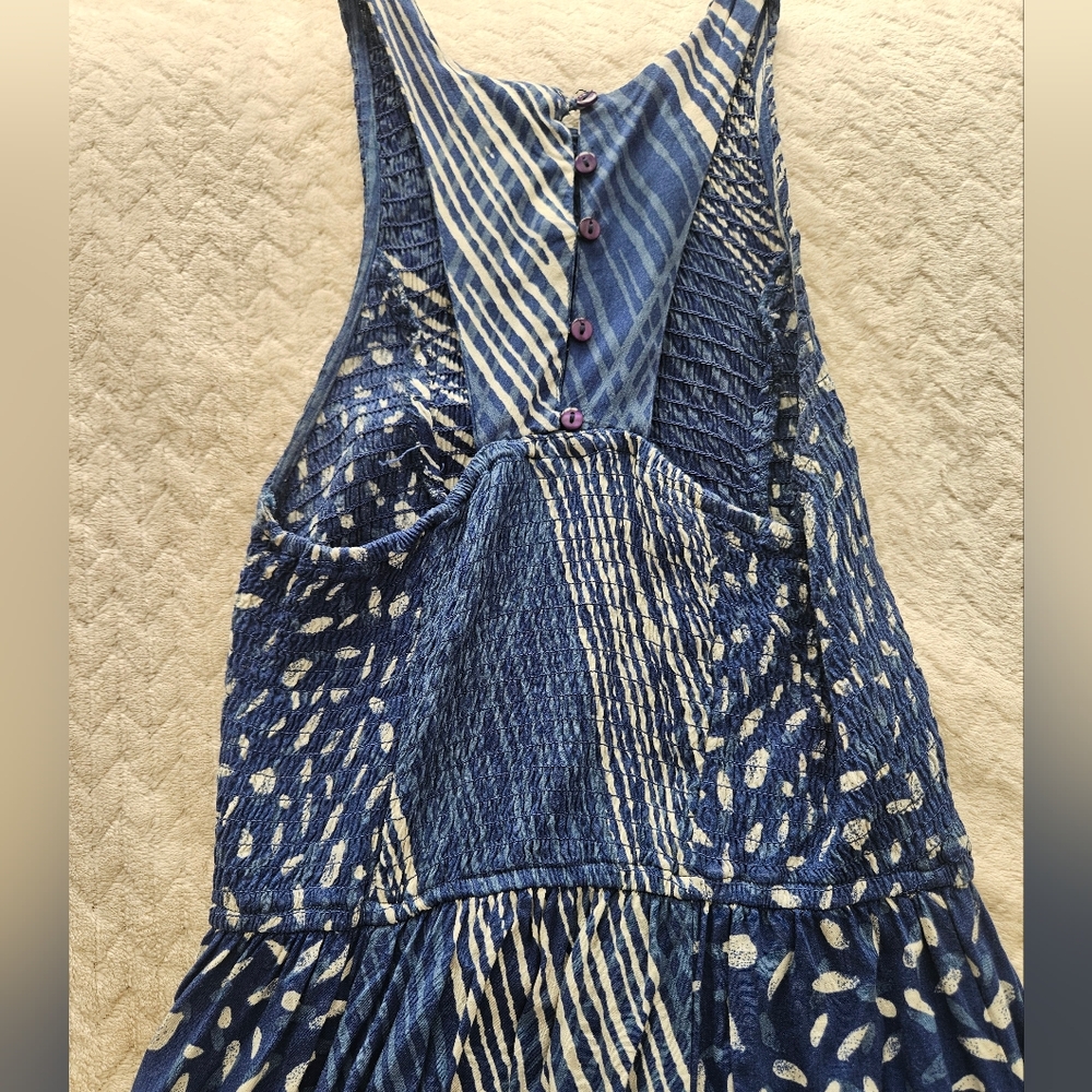 Navy Patterned Midi Dress - Picture 5 of 10